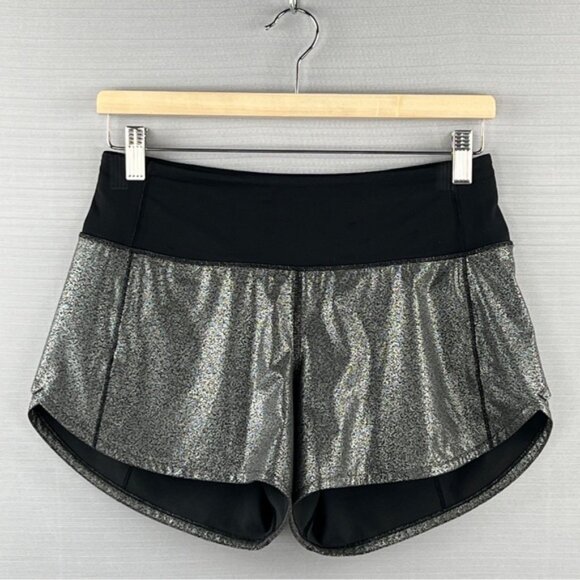RARE Print! Lululemon Speed Up Short *4" Foil Sz. 4 Wide Leg Lined - Like New! - Picture 3 of 13